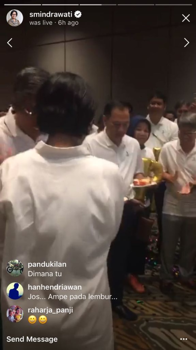 Ulang Tahun Sri Mulyani (Foto: Instastory/@smindrawati)
