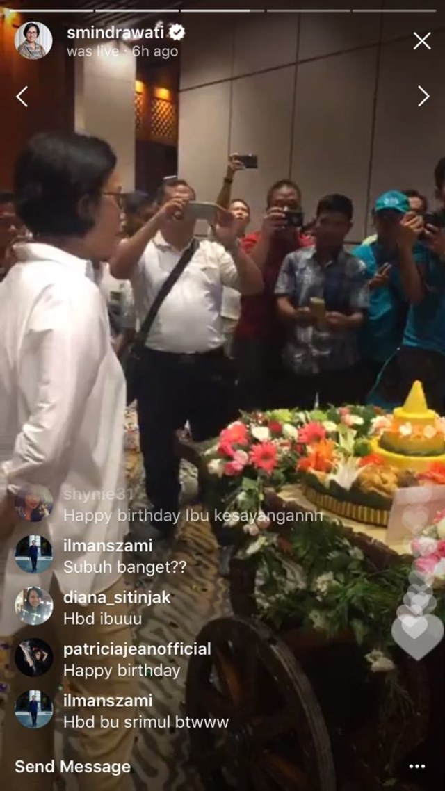 Ulang Tahun Sri Mulyani (Foto: Instastory/@smindrawati)