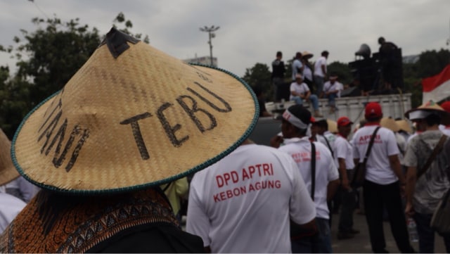 Aksi Demo Petani Tebu di depan Istana Negara (Foto: Fanny Kusumawardhani/kumparan)