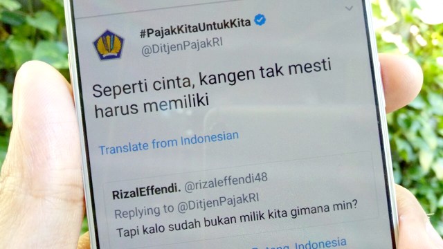 Kicauan akun Twitter Ditjen Pajak RI. (Foto: Aditya Panji/kumparan)