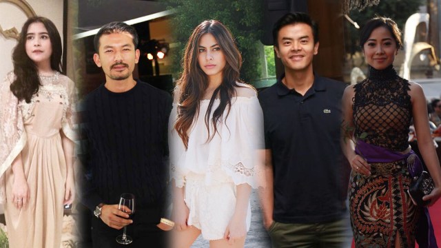 Prilly, Rio, Valerie, Dion, dan Karina Salim. (Foto: Instagram @prillylatuconsina96, @valerieethomas, Munady Widjaja, dan Dok. Karina Salim)