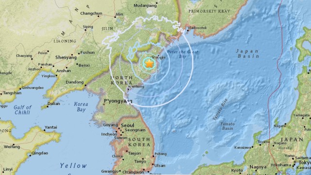 Gempa akibat uji coba nuklir Korut (Foto: usgs.gov)