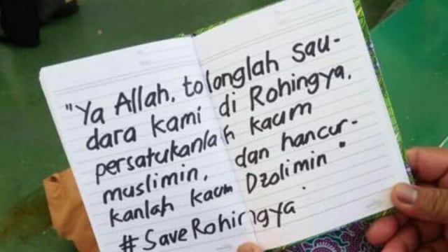 Doa dari jemaah haji untuk umat muslim Rohingya (Foto: Dok. Istimewa)
