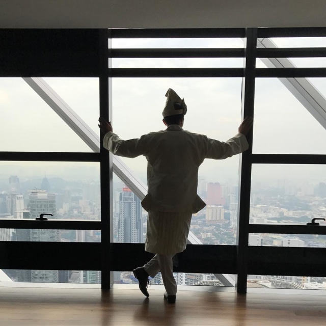 Emran selepas menghelat pernikahan dengan Bella (Foto: Instagram/@iamkumbre)