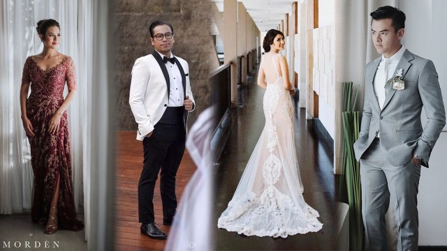 Artis-artis yang Menikah di Bali (Foto: Instagram @bridestory, @sammysimorangkir, @achasinaga, dan @dionwiyoko)