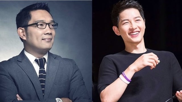 Ridwan Kamil dan Song Joong-Ki. (Foto: Instagram: Ridwan Kamil/Song Joong-Ki)