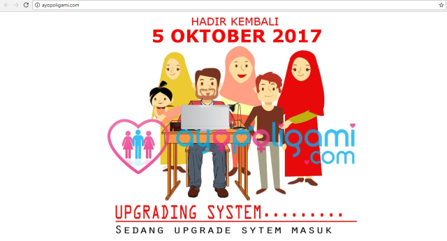 Website AyoPoligami.com ditutup sementara (Foto: AyoPoligami.com)