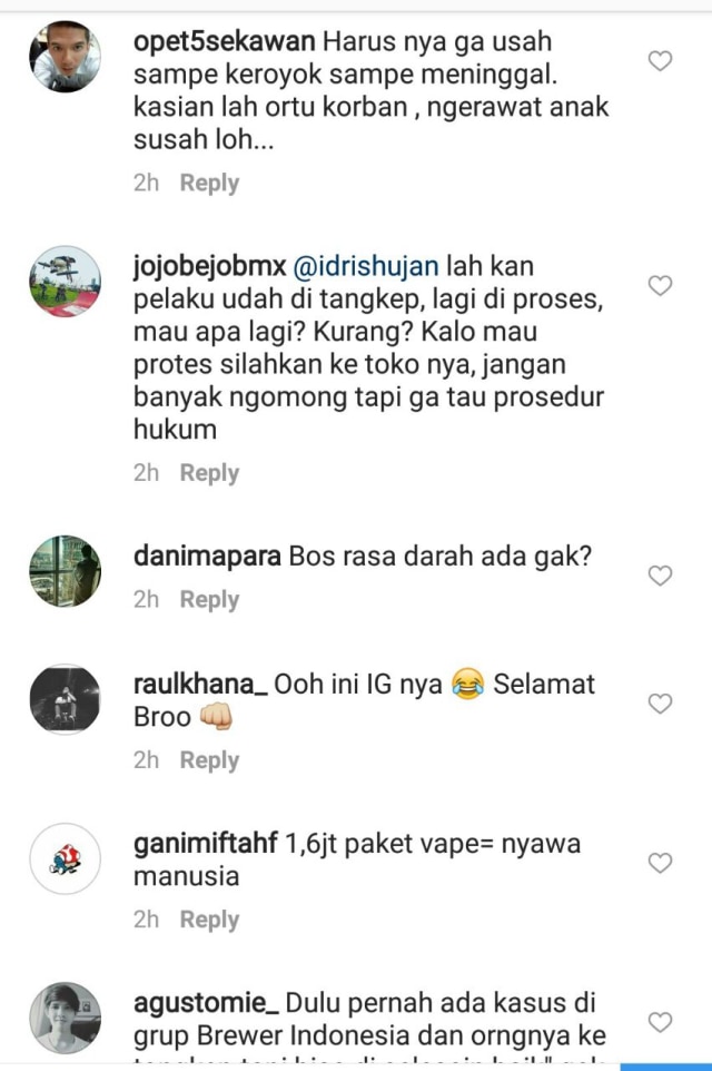 Netizan menyerang akun Instagram rumah tua vape (Foto: Dok. Instagram)