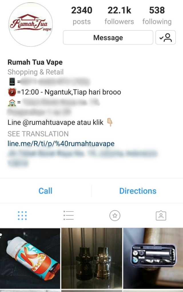 Instagram Rumah Tua Vape (Foto: Dok. Instagram)