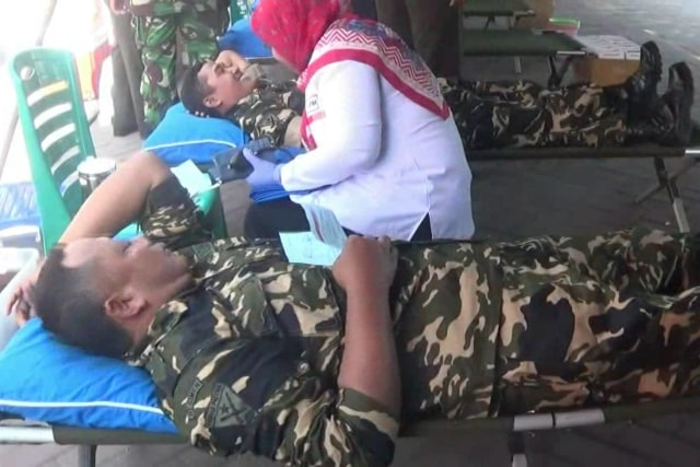 Kodim Kediri Peringati HUT TNI 72 Lewat Kepedulian Donor Darah