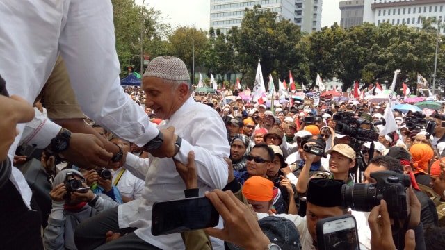 Amien Rais di Aksi Bela Rohingya (Foto: Kevin Kurnianto/kumparan)