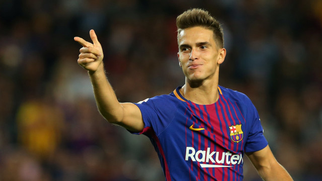 Denis Suarez melakukan selebrasi. (Foto: Reuters/Albert Gea)