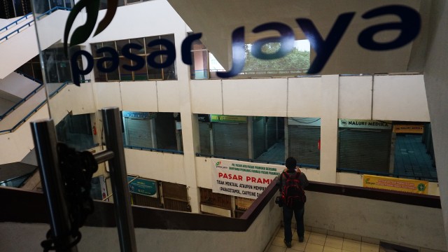 Tidak tampak aktivitas di Pasar Pramuka. (Foto:  Aditia Noviansyah/kumparan)