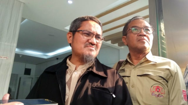 Jonru tiba di Ditreskrimsus Polda Metro Jaya (Foto: Diah Harni/kumparan)