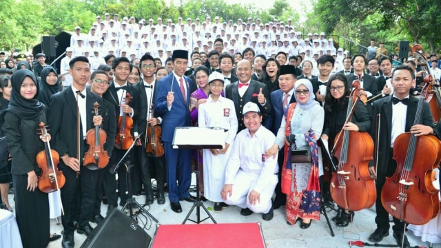 Jokowi di Monumen Pancasila Sakti (Foto: Biro Setpres)