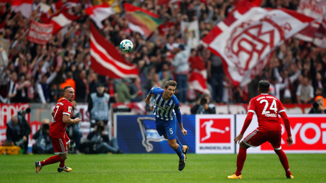 Tak ada pemenang dari laga Bayern vs Hertha. (Foto: REUTERS/Axel Schmidt)