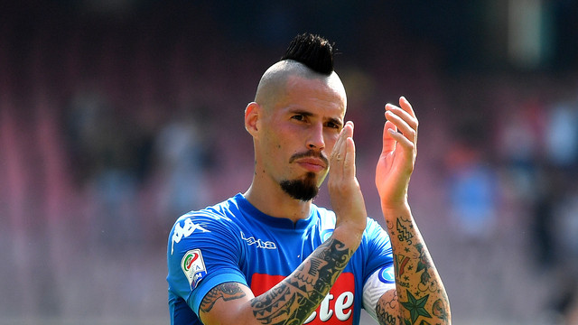 Hamsik bakal jadi legenda Napoli. Foto: ALBERTO PIZZOLI / AFP