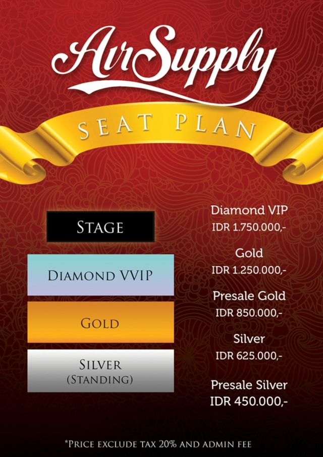 Harga tiket konser Air Supply di Surabaya (Foto: Full Color Entertainment)