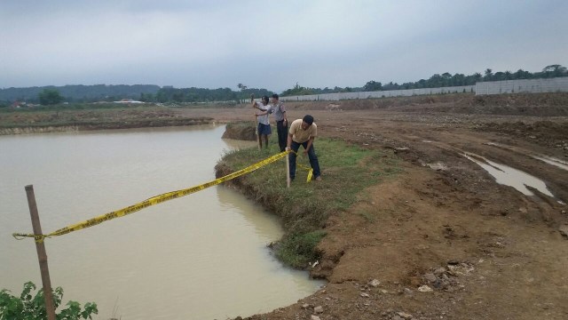 Lokasi bocah tewas di kubangan air hujan (Foto: Dokumentasi Polres Bogor)