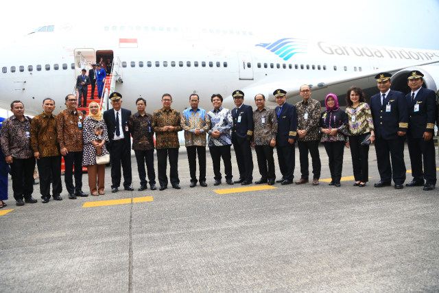 Menag Apresiasi Kinerja Garuda Antarkan Jemaah Haji Indonesia (1)