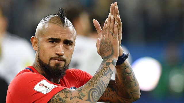 Arturo Vidal saat bersama Timnas Cile. (Foto: AFP/Franck Fife)