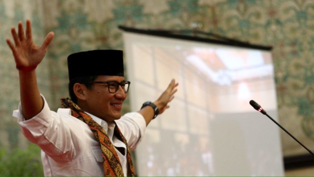 Sandiaga Uno di acara syukuran bersama PKS (Foto: Fanny Kusumawardhani/kumparan)