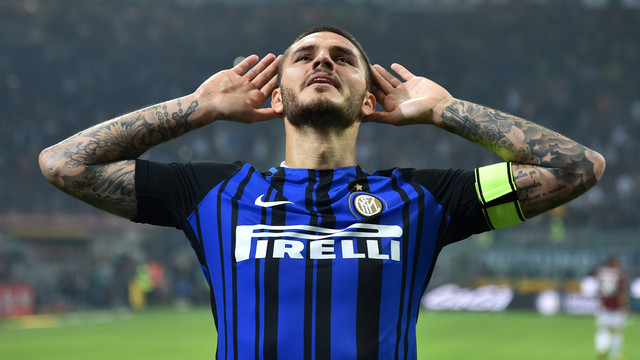 Icardi merayakan gol. (Foto: REUTERS/Alberto Lingria)