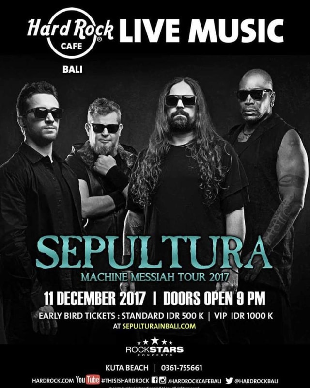 Sepultura konser di Bali (Foto: Facebook @sepultura)