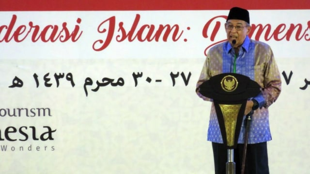 Quraish Shihab di Konferensi Alumni Al-Azhar (Foto: Yudhistira Amran/kumparan)