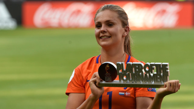 Lieke Martens di Piala Eropa 2017. (Foto: AFP/John Thys)