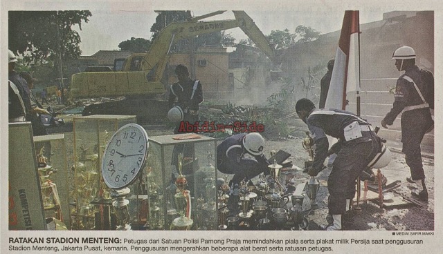Penggusuran Stadion Menteng (Foto: Twitter: @Legendary1928)