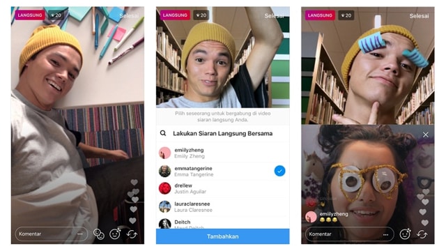 Fitur live di Instagram bareng teman. (Foto: Instagram)
