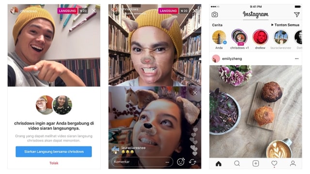 Fitur live di Instagram bareng teman. (Foto: Instagram)