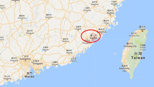 Peta letak Xiamen (Foto: Google map)