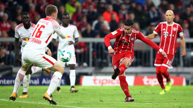 Rodriguez bukukan gol perdananya di Bundesliga. (Foto: Reuters/Michael Dalder )