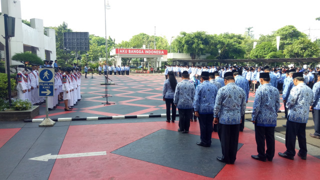Upacara di Kemendagri (Foto: Amanaturrosyidah/kumparan)