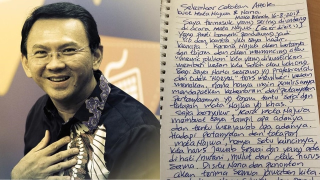 Surat Ahok dari Balik Penjara  (Foto: Instagram/@basukibtp)