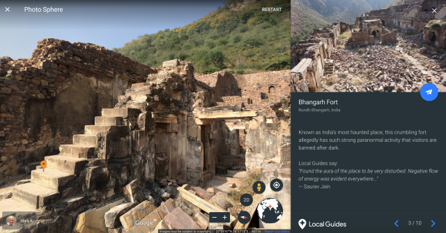 Bhangarh Fort di Rundh Bhangarh, India. (Foto: Google Earth)