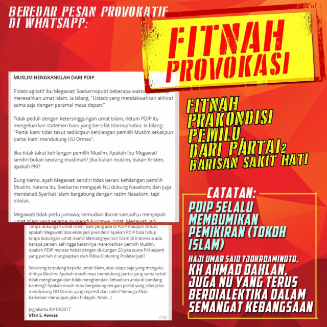 PDIP Siap Ditinggal Pemilih Muslimnya, Hoax Pasca Pengesahan UU Ormas (2)