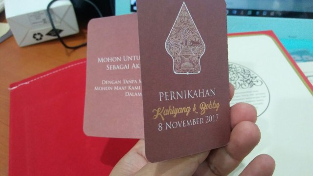Surat Undangan Pernikahan Kahiyang-Bobby (Foto: Dok Istimewa)
