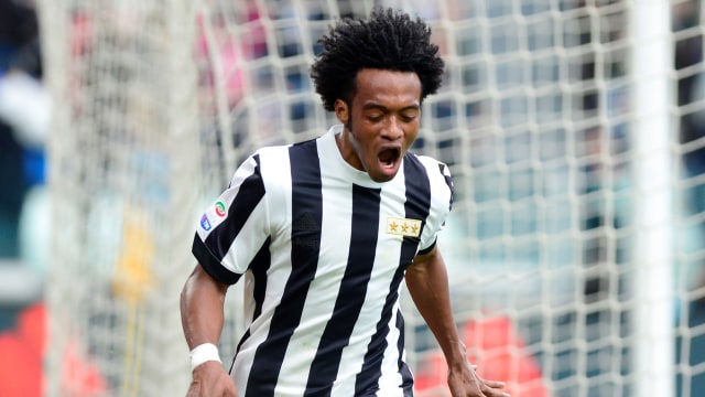Cuadrado mencetak gol kemenangan Juventus. Foto: Reuters/Stringer