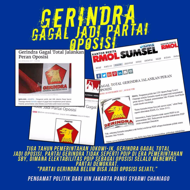 Partai Gerindra Gagal Jadi Oposisi