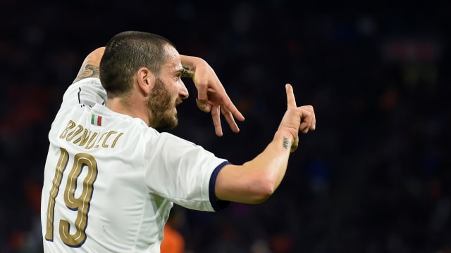 Bonucci di Timnas Italia. (Foto: AFP/John Thys)