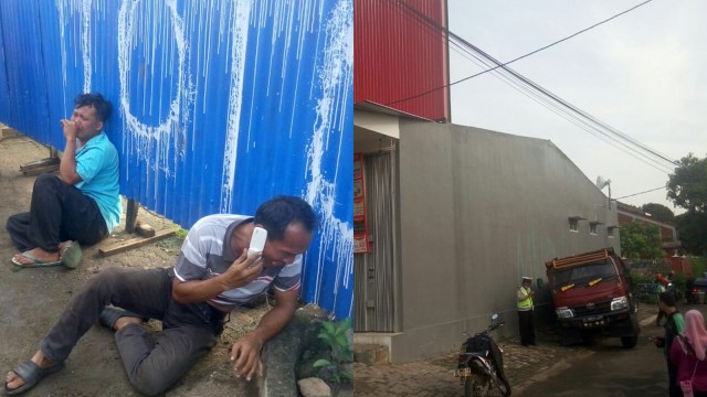 Kecelakaan Truk F 8554 GQ yang sedang parkir (Foto: Twitter/@TMCPoldaMetro)