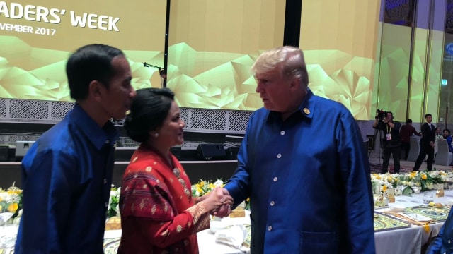 Iriana Jokowi bersalaman dengan Donald Trump (Foto: Istimewa)