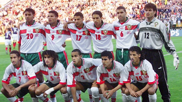 Timnas Maroko di Piala Dunia 1998. (Foto: AFP/Patrick Kovarik)