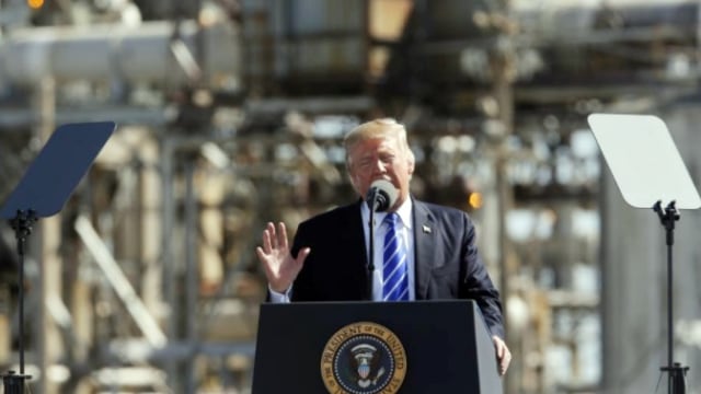 Pidato Donald Trump soal Reformasi Pajak. (Foto: REUTERS/Jonathan Ernst)