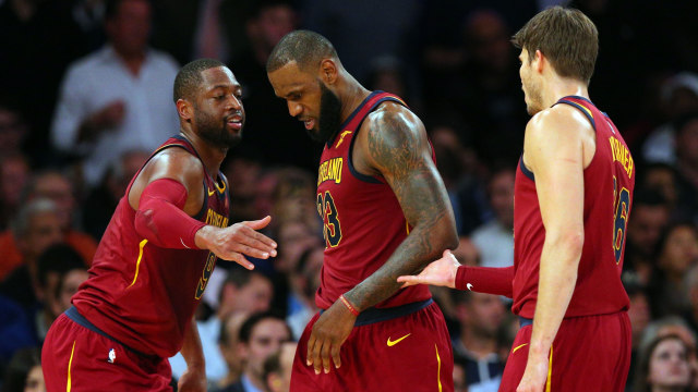 Korver, James, Wade, pemain senior Cavaliers. (Foto: Brad Penner-USA TODAY Sports via Reuters)