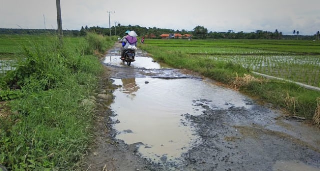 Jalur Menuju Geopark Pantai Cibuaya dan Konservasi Penyu Kabupaten Sukabumi Rusak