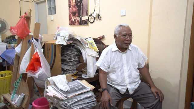 Danarto di rumah kontrakannya. (Foto: kumparan)